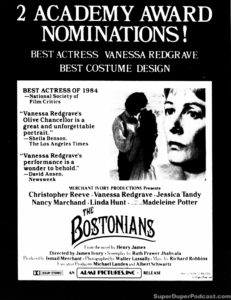THE BOSTONIANS- Newspaper ad. March 28, 1985.
