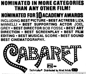 CABARET- Newspaper ad. March 7, 1973.