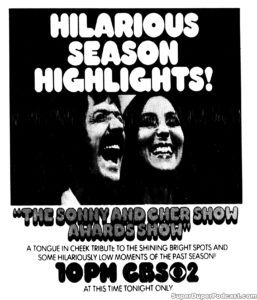 SONNY AND CHER- CBS television guide ad. March 18, 1977.