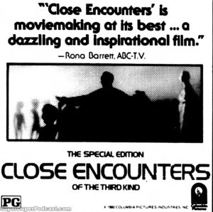 CLOSE ENCOUNTERS OF THE THIRD KIND- Newspaper ad. March 25, 1981.