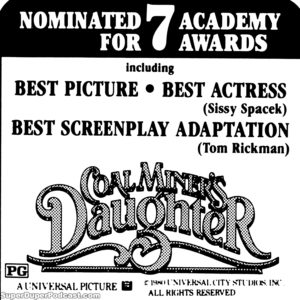 COAL MINER'S DAUGHTER- Newspaper ad. March 24, 1981.