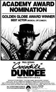CROCODILE DUNDEE- Newspaper ad. March 5, 1987.