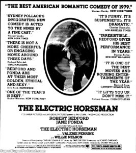 THE ELECTRIC HORSEMAN- Newspaper ad. March 16, 1980.