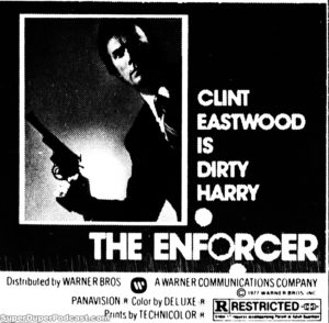 THE ENFORCER- Newspaper ad. March 9, 1977.