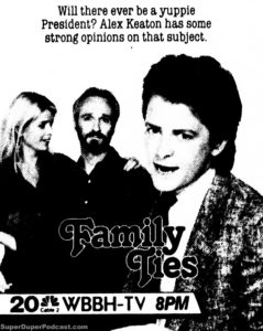 FAMILY TIES- Television guide ad. March 6, 1988.