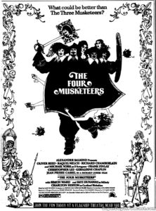 THE FOUR MUSKETEERS- Newspaper ad. March 9, 1975.