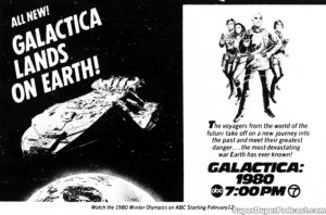 GALACTICA 1980- Television guide ad. February 3, 1980.