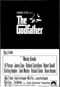 THE GODFATHER- Newspaper ad. March 12, 1972.