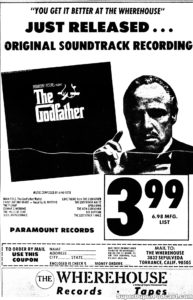 THE GODFATHER- Newspaper ad. March 27, 1972.