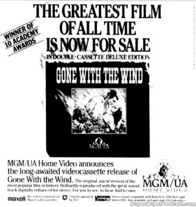 GONE WITH THE WIND- Home video ad. March 26, 1985.