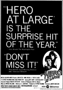 HERO AT LARGE- Newspaper ad. March 17, 1980.