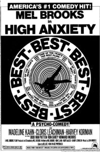 HIGH ANXIETY- Newspaper ad. March 6, 1978.