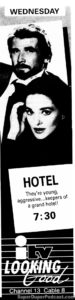 HOTEL- Television guide ad. March 4, 1987.
