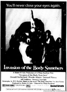 INVASION OF THE BODY SNATCHERS- Newspaper ad. March 13, 1979.