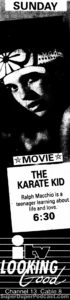 KARATE KID- Television guide ad. March 1, 1988.