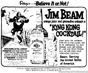 KING KONG- Newspaper ad. March 25, 1977.