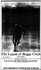 LEGEND OF BOGGY CREEK- Newspaper ad. March 6, 1973.