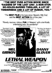 LETHAL WEAPON- Newspaper ad. March 31, 1987.