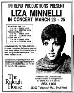 LIZA MINNELLI- Newspaper ad. March 23, 1977.