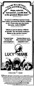 MAME- Newspaper ad. March 31, 1974.