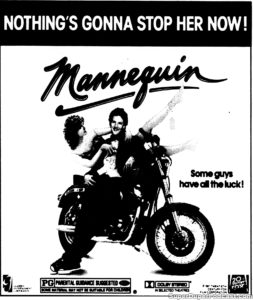 MANNEQUIN- Newspaper ad. March 11, 1987.
