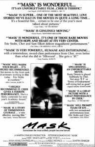 MASK- Newspaper ad. March 29, 1985.
