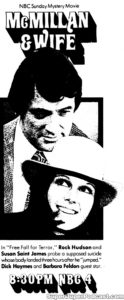 MCMILLAN AND WIFE- Television guide ad. March 17, 1974.