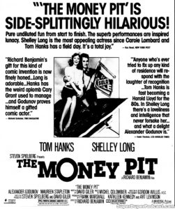 THE MONEY PIT- Newspaper ad. March 30, 1986.