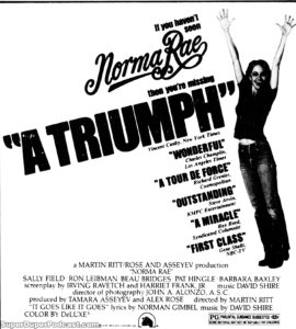 NORMA RAE- Newspaper ad. March 26, 1979.