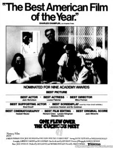 ONE FLEW OVER THE CUCKOO'S NEST- Newspaper ad. March 14, 1976.