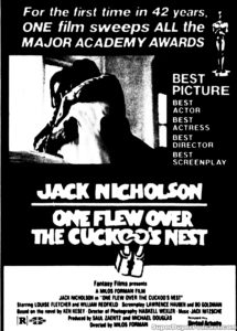 ONE FLEW OVER THE CUCKOO'S NEST- Newspaper ad. March 18, 1977.