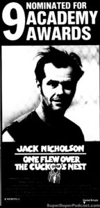 ONE FLEW OVER THE CUCKOO'S NEST- Newspaper ad. March 7, 1976.
