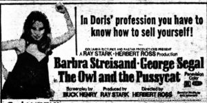 THE OWL AND THE PUSSYCAT- Newspaper ad. March 18, 1971.