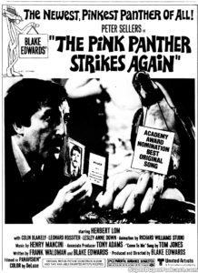 THE PINK PANTHER STRIKES AGAIN- Newspaper ad.
March 11, 1977.