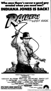 RAIDERS OF THE LOST ARK- Newspaper ad. March 28, 1983.