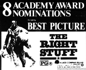 THE RIGHT STUFF- Newspaper ad. March 26, 1984.