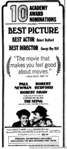 THE STING- Newspaper ad. March 18, 1974.