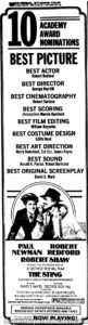 THE STING- Newspaper ad. March 5, 1974.