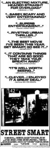 STREET SMART- Newspaper ad. March 28, 1987.