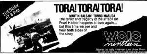 TOA! TORA! TORA!- Television guide ad. March 1, 1988.