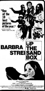 UP THE SAND BOX- Newspaper ad. March 6, 1973.