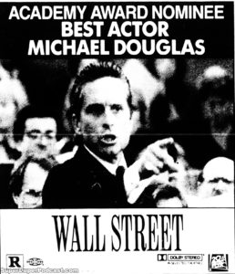 WALL STREET- Newspaper ad. March 27, 1988.