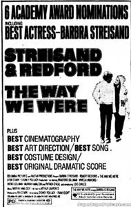 THE WAY WE WERE- Newspaper ad. March 6, 1974.