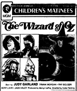 THE WIZARD OF OZ- Newspaper ad. March 14, 1971.