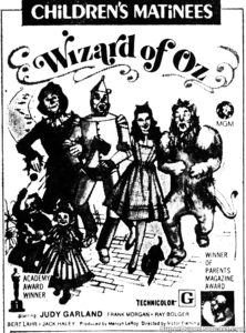 THE WIZARD OF OZ- Newspaper ad. March 18, 1973.