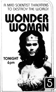 WONDER WOMAN- KTLA newspaper ad.
March 25, 1981.