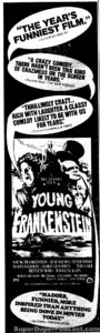 YOUNG FRANKENSTEIN- Newspaper ad. March 6, 1975.