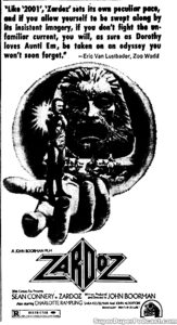 ZARDOZ- Newspaper ad. March 24, 1974.