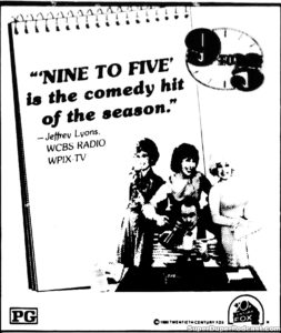9 TO 5- Newspaper ad. April 25, 1981.