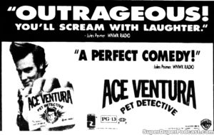 ACE VENTURA PET DETECTIVE- Newspaper ad. April 14, 1994.